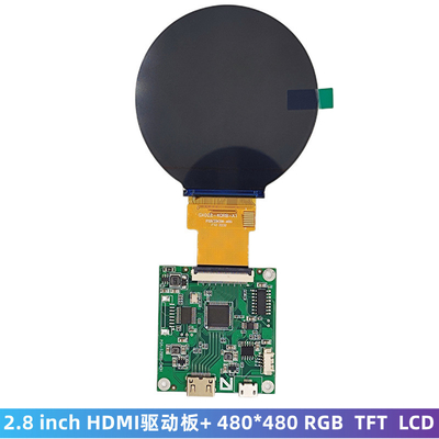 HDMI Round Touch Screen Display 2.8 Inch 480x480 40 PINS MIPI RGB Interface
