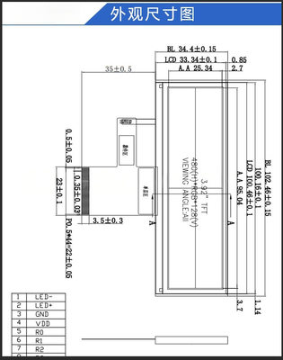 3.92 inch Bar Type TFT LCD Module with 480x128 Resolution and 8bit/SPI/DSPI/QSPI Interface Driving IC  NV3041A