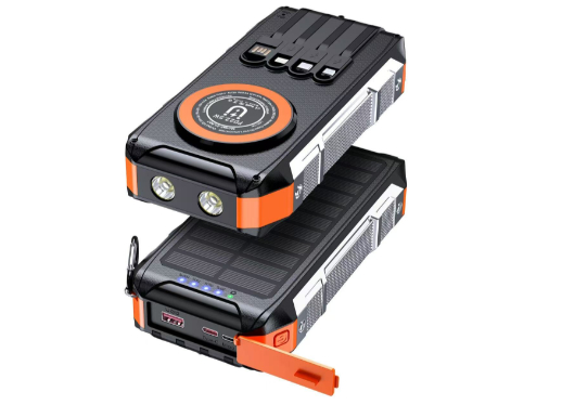 ソーラーモバイルバッテリー 22.5W急速充電 30000mAh 実容量 LEDライト ソーラー入力電流