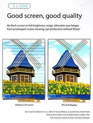 2.4インチIPS TFTカラーディスプレイ、240x320解像度、MIPI 2Laneインターフェース、250ニット輝度、6個のチップホワイトLEDTFT LCDスクリーン
